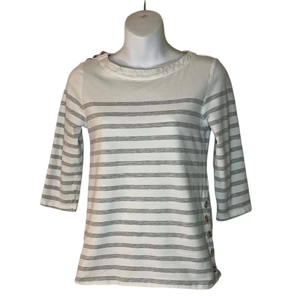 Maeve by Anthropologie striped button-detail top size XS - Picture 2 of 12